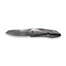 WEKNIFE Solid Flipper Knife Polished Gray Titanium Integral Handle (3.88" Polished Gray CPM 20CV Blade) WE22028-6