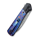 WEKNIFE Soothsayer Flipper Knife Titanium Handle With Timascus Inlay (3.48" Damasteel Blade) WE20050-DS1