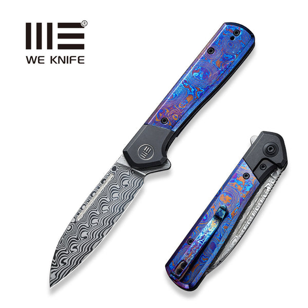 WEKNIFE Soothsayer Flipper Knife - Titanium & Timascus Handle