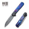WEKNIFE Soothsayer Flipper Knife Titanium Handle With Timascus Inlay (3.48" Damasteel Blade) WE20050-DS1