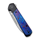 WEKNIFE Soothsayer Flipper Knife Titanium Handle With Timascus Inlay (3.48" Damasteel Blade) WE20050-DS1