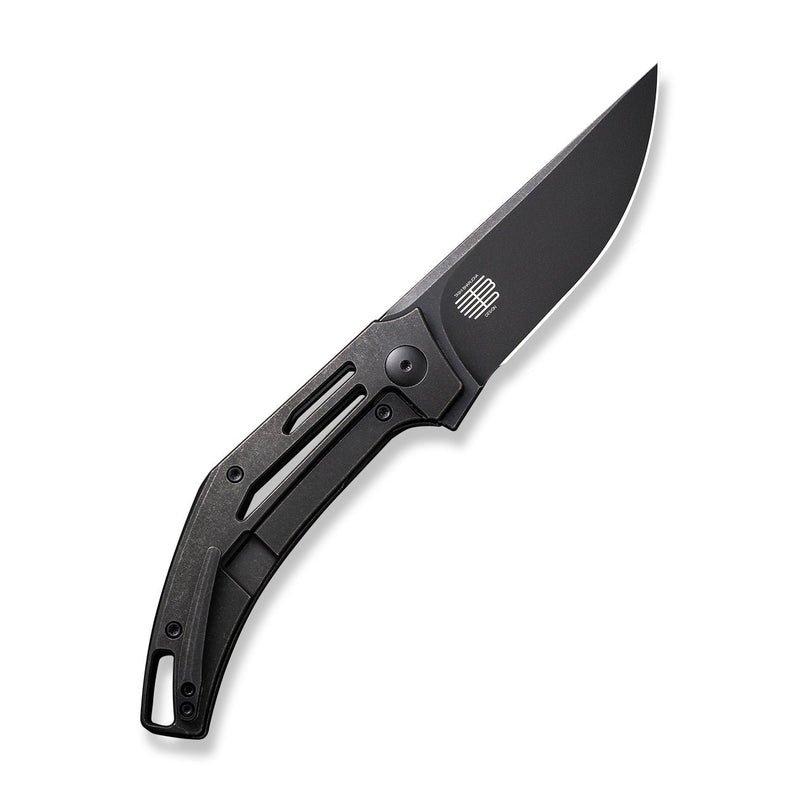 WEKNIFE Speedliner Flipper Knife Black Titanium Handle (3.39" Black Stonewashed CPM 20CV Blade) WE22045C-1