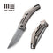 WEKNIFE Speedliner Flipper Knife Gray Titanium Handle (3.39" Hakkapella Damasteel Blade) WE22045C-DS1