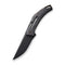 WEKNIFE Speedliner Flipper Knife Shredded Carbon Fiber Handle (3.39" Black Stonewashed CPM 20CV Blade) WE22045B-2