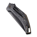 WEKNIFE Speedliner Flipper Knife Shredded Carbon Fiber Handle (3.39" Black Stonewashed CPM 20CV Blade) WE22045B-2