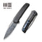 WEKNIFE Speedster Flipper Knife Titanium Handle (3.47" Heimskringla Damasteel Blade) WE21021B-DS1