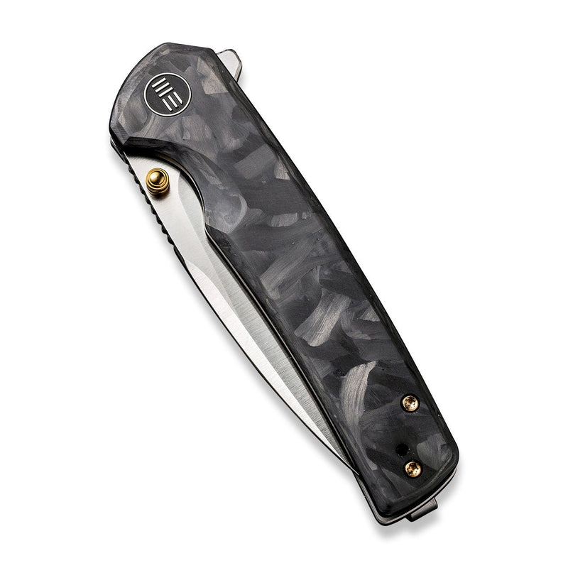 WEKNIFE Subjugator Flipper & Thumb Stud Knife Carbon Fiber With Titanium Lock Side Handle (3.48" CPM 20CV Blade) WE21014D-1