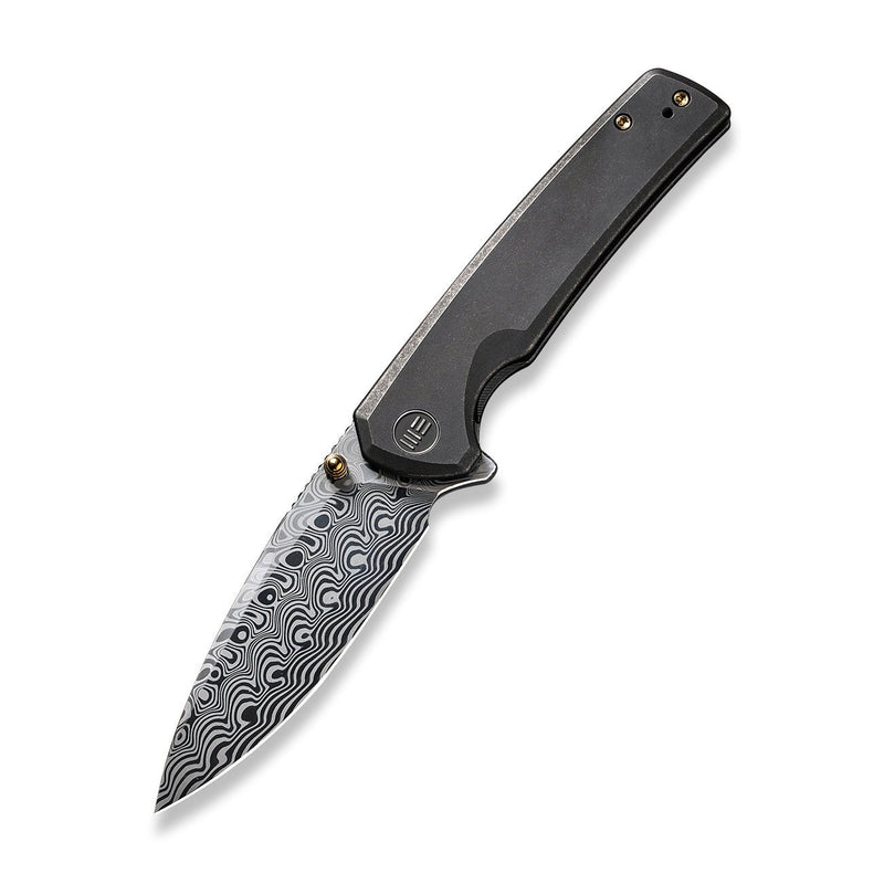 WEKNIFE Subjugator Flipper & Thumb Stud Knife Titanium Handle (3.48" Damasteel Blade) WE21014C-DS1