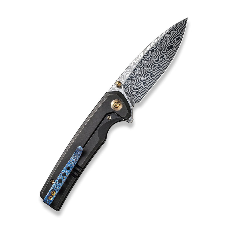 WEKNIFE Subjugator Flipper & Thumb Stud Knife Titanium Handle (3.48" Damasteel Blade) WE21014C-DS1