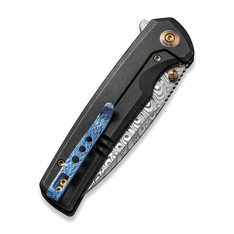 WEKNIFE Subjugator Flipper & Thumb Stud Knife Titanium Handle (3.48" Damasteel Blade) WE21014C-DS1