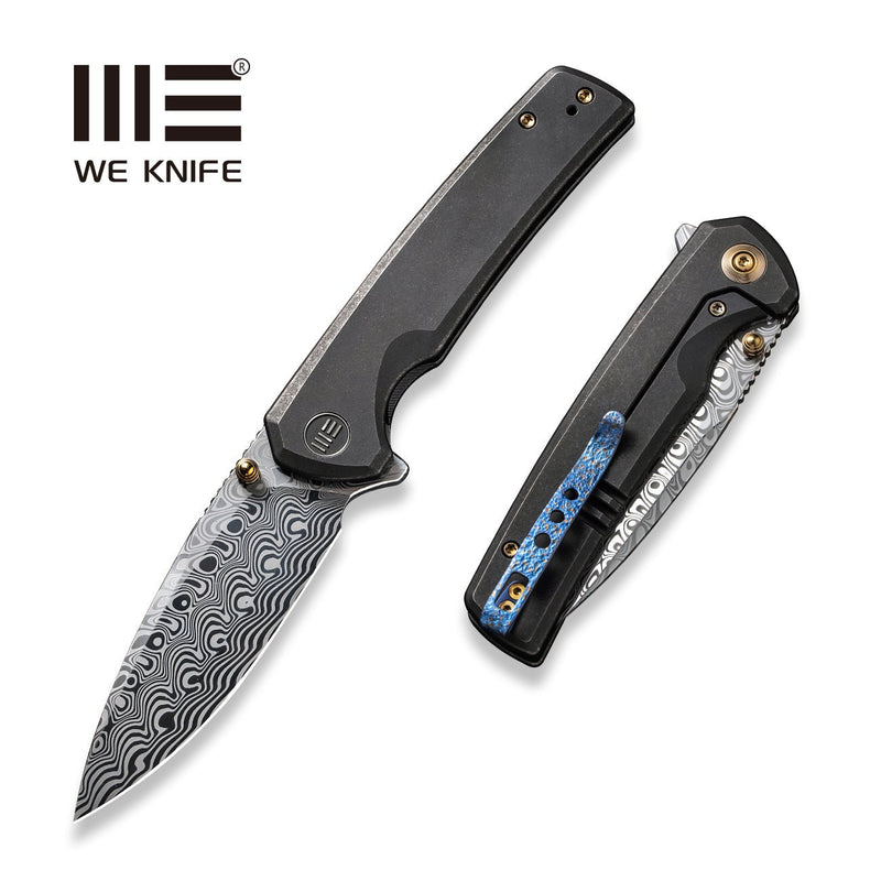 WEKNIFE Subjugator Flipper & Thumb Stud Knife Titanium Handle (3.48" Damasteel Blade) WE21014C-DS1