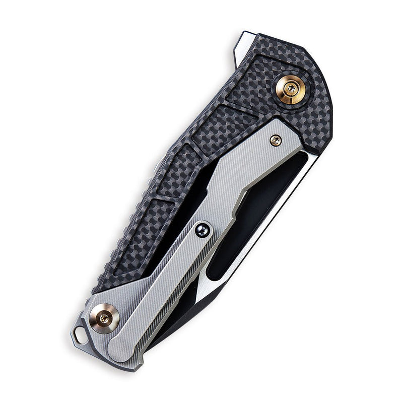 WEKNIFE Sugga Flipper Knife Titanium Handle With Carbon Fiber Inlay (3.55" CPM S35VN Blade) 915B