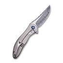 WEKNIFE Synergy2 Flipper Knife Titanium Integral Handle (3.49" Hakkapella Damasteel Blade) 912DS-1