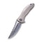 WEKNIFE Synergy2 Flipper Knife Titanium Integral Handle (3.49" Hakkapella Damasteel Blade) 912DS-1