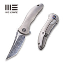 WEKNIFE Synergy2 Flipper Knife Titanium Integral Handle (3.49" Hakkapella Damasteel Blade) 912DS-2