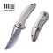 WEKNIFE Synergy2 Flipper Knife Titanium Integral Handle (3.49" Hakkapella Damasteel Blade) 912DS-2