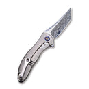 WEKNIFE Synergy2 Flipper Knife Titanium Integral Handle (3.49" Hakkapella Damasteel Blade) 912DS-2