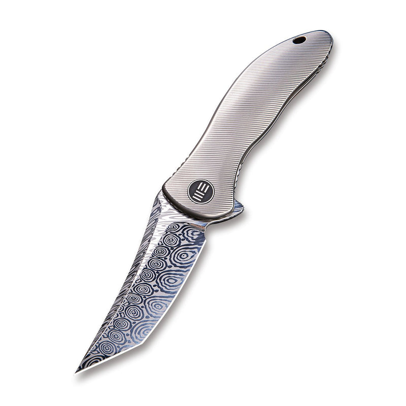 WEKNIFE Synergy2 Flipper Knife Titanium Integral Handle (3.49" Hakkapella Damasteel Blade) 912DS-2