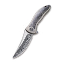 WEKNIFE Synergy2 Flipper Knife Titanium Integral Handle With Carbon Fibre Inlay (3.49" Hakkapella Damasteel Blade) 912CF-DS1