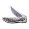 WEKNIFE Synergy2 Flipper Knife Titanium Integral Handle With Carbon Fibre Inlay (3.49" Heimskringla Damasteel Blade) 912CF-DS2