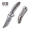 WEKNIFE Synergy2 Flipper Knife Titanium Integral Handle With Carbon Fibre Inlay (3.49" Heimskringla Damasteel Blade) 912CF-DS2