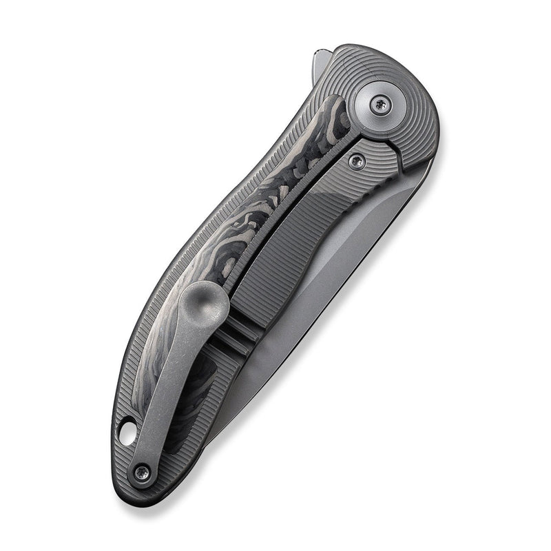 WEKNIFE Synergy2v2 Flipper Knife Titanium Handle With Carbon Fiber Inlay (3.49" CPM 20CV Blade) WE18046CF-1