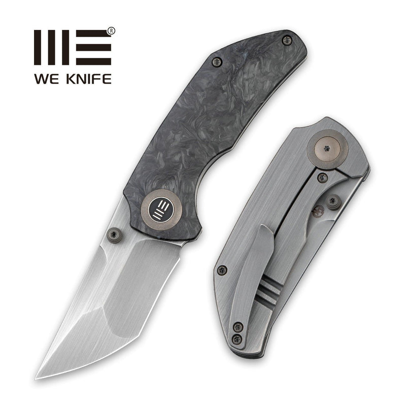WEKNIFE Thug Thumb Stud Knife Carbon Fiber With Titanium Lock Side Handle (2.69" CPM 20CV Blade) 2103C
