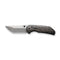 WEKNIFE Thug XL Thumb Stud Knife Black With Laser Pattern Titanium Handle (3.35" Gray Hand Rubbed CPM 20CV Blade, Satin Flat WE20028D-5