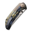 WEKNIFE Thug XL Thumb Stud Knife Black With Laser Pattern Titanium Handle (3.35" Hand Polished Satin CPM 20CV Blade) WE20028D-6