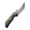 WEKNIFE Thug XL Thumb Stud Knife Black With Laser Pattern Titanium Handle (3.35" Hand Polished Satin CPM 20CV Blade) WE20028D-6