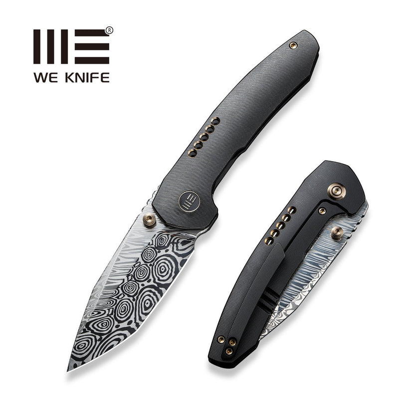 WEKNIFE Trogon Thumb Stud Knife Titanium Handle (3.2" Damasteel Blade) WE22002B-DS1