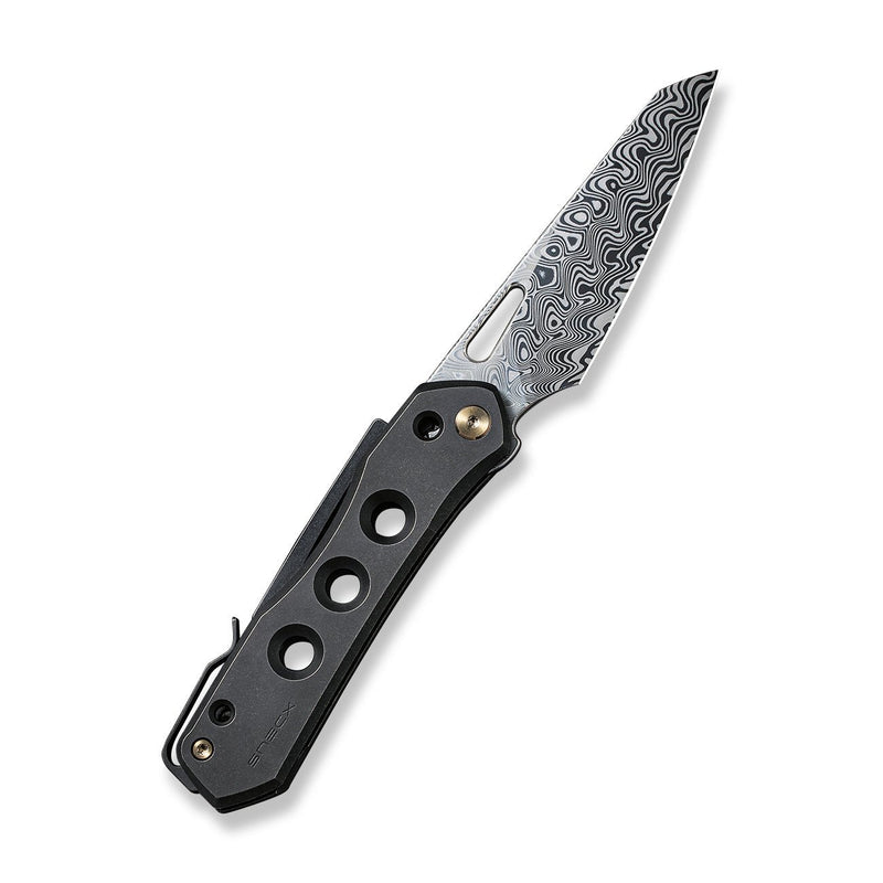 WEKNIFE Vision R Manual Thumb Knife Titanium Handle (3.54" Damasteel Blade) WE21031-DS1