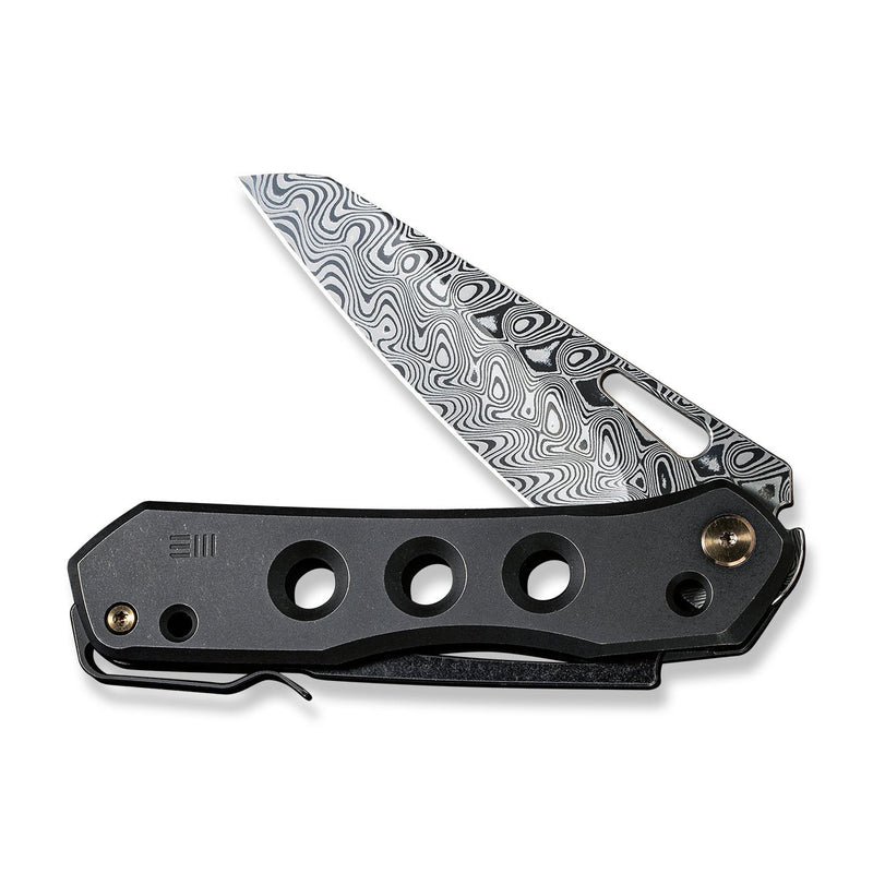 WEKNIFE Vision R Manual Thumb Knife Titanium Handle (3.54" Damasteel Blade) WE21031-DS1