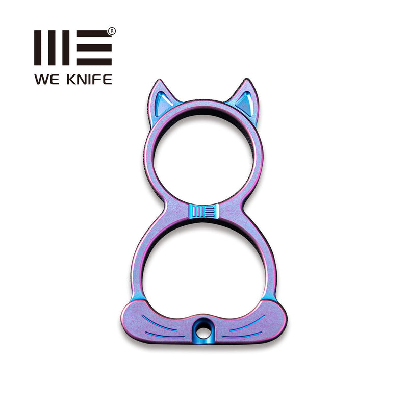 WEKNIFE WE Cat Titanium Material Collectible Knuckle With S/S Bead Chain A-07B