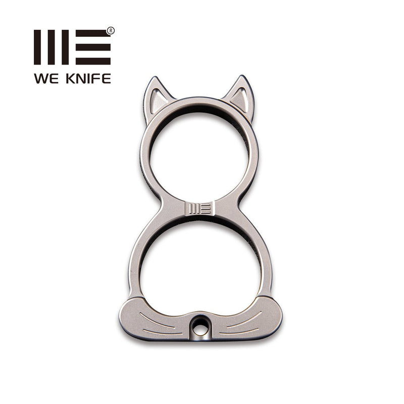 WEKNIFE WE Cat Titanium Material Collectible Knuckle With S/S Bead Chain A-07D