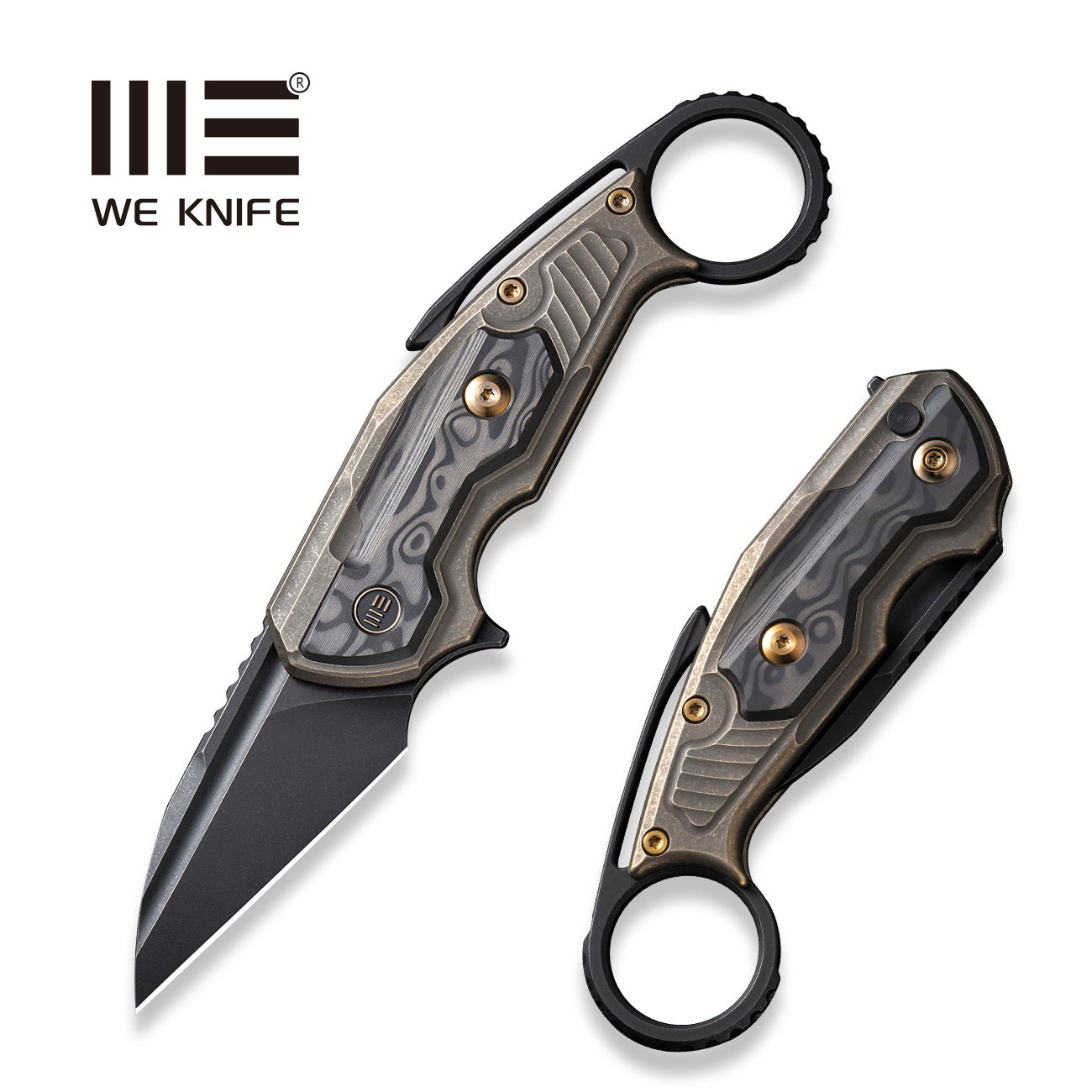 WEKNIFE Yardbird Flipper & Button Lock Knife Titanium & Carbon