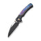 WEKNIFE Ziffius Button Lock Knife Black Titanium Handle With Flamed Titanium Integral Spacer (3.7" Black Stonewashed CPM 20CV Blade, Satin Flat) WE22024D-1