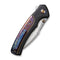 WEKNIFE Ziffius Button Lock Knife Black Titanium Handle With Flamed Titanium Integral Spacer (3.7" Hakkapella Damasteel Blade) WE22024D-DS1