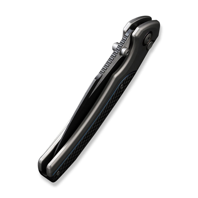 Knife Flipper Knife WEKNIFE Button CPM & Stud – Handle Fiber Ziffius 20CV & & Thumb Lock Titanium We Carbon