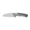 WEKNIFE Ziffius Button Lock Knife Gray Titanium Handle With Twill Carbon Fiber Integral Spacer (3.7" Hand Rubbed Satin CPM 20CV Blade) WE22024A-2