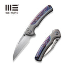 WEKNIFE Ziffius Flipper & Thumb Stud & Button Lock Knife Gray Titanium Handle With Flamed Titanium Integral Spacer (3.7" Hand Rubbed Satin CPM 20CV Blade) WE22024D-4
