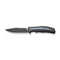 WEKNIFE Zonda Flipper Knife Black Titanium Handle With Twill Carbon Fiber & Flamed Titanium Inlay (4.05" Black Stonewashed CPM 20CV Blade, Satin Flat) WE22016-1