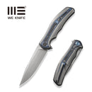WEKNIFE Zonda Flipper Knife Gray Hand Rubbed Titanium Handle With Blue Titanium & Marble Carbon Fiber Inlay (4.05" Gray Hand Rubbed CPM 20CV Blade) WE22016-4