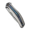 WEKNIFE Zonda Flipper Knife Gray Titanium Handle With Twill Carbon Fiber & Flamed Titanium Inlay (4.05" Silver Bead Blasted CPM 20CV Blade) WE22016-2